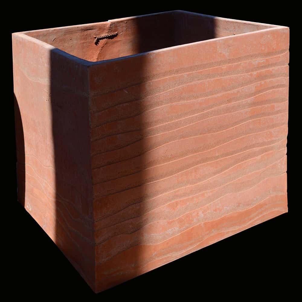 Designový terakotový květináč Cubo con lacci incrociati - Obrázek 4